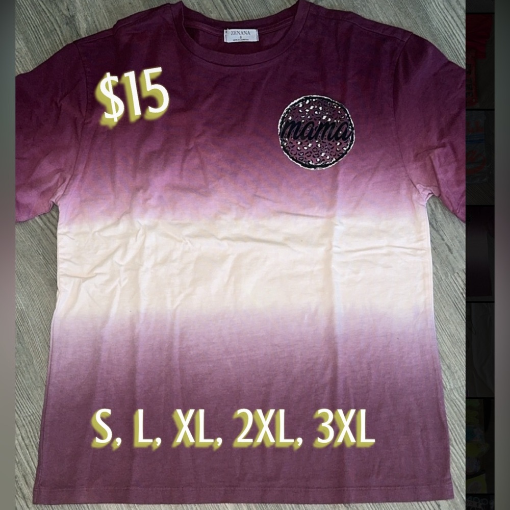 Maroon ombre womens mama shirt